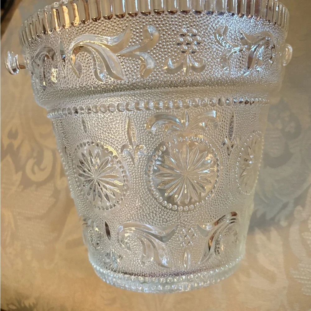 Vintage Brockway Pressed Glass Ice Bucket